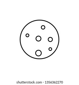 moon or  planet in space icon. Simple thin line, outline vector of space, cosmos, universe icons for UI and UX, website or mobile application