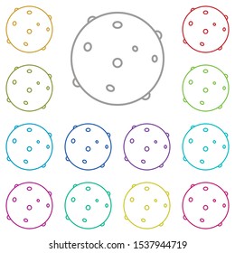 Moon, planet, space multi color icon. Simple thin line, outline vector of space icons for ui and ux, website or mobile application