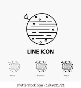 moon, planet, space, squarico, earth Icon in Thin, Regular and Bold Line Style. Vector illustration