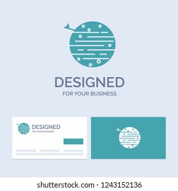 moon, planet, space, squarico, earth Business Logo Glyph Icon Symbol for your business. Turquoise Business Cards with Brand logo template.