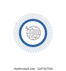 moon, planet, space, squarico, earth Line Icon. Vector isolated illustration