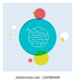 moon, planet, space, squarico, earth White Line Icon colorful Circle Background