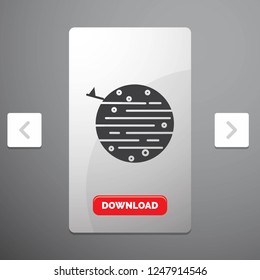 moon, planet, space, squarico, earth Glyph Icon in Carousal Pagination Slider Design & Red Download Button