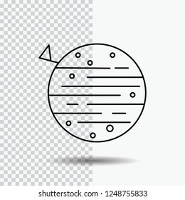 moon, planet, space, squarico, earth Line Icon on Transparent Background. Black Icon Vector Illustration