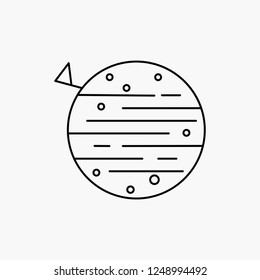 moon, planet, space, squarico, earth Line Icon. Vector isolated illustration