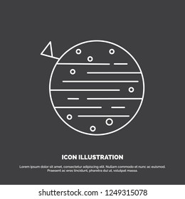 moon, planet, space, squarico, earth Icon. Line vector symbol for UI and UX, website or mobile application