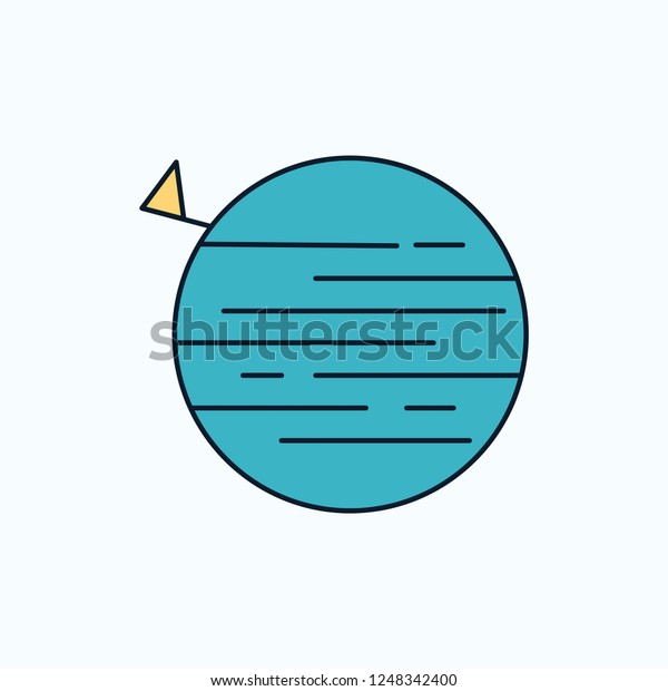 moon, planet, space, squarico, earth Flat\
Icon. green and Yellow sign and symbols for website and Mobile\
appliation. vector\
illustration