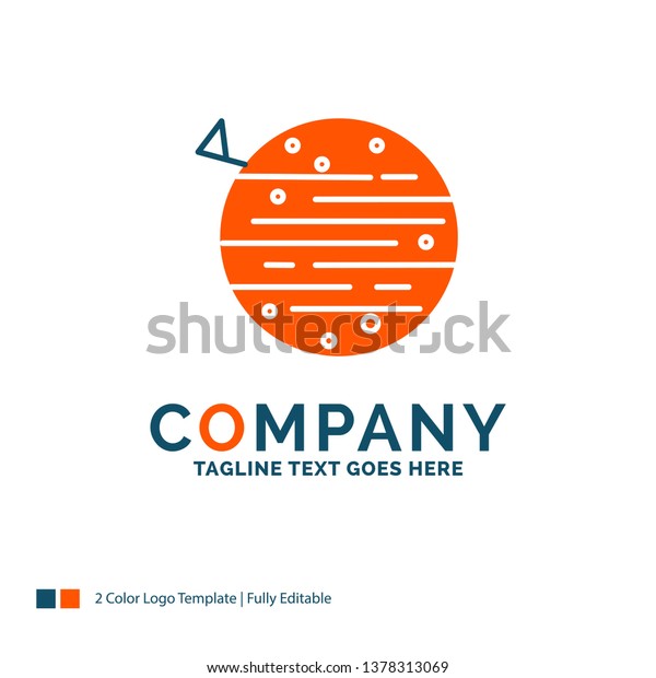 moon, planet, space, squarico, earth Logo\
Design. Blue and Orange Brand Name Design. Place for Tagline.\
Business Logo template.