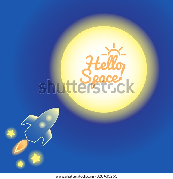 Moon, planet, stars,\
rocket in space. Background and elements for web design, posters,\
flyers, postcards.