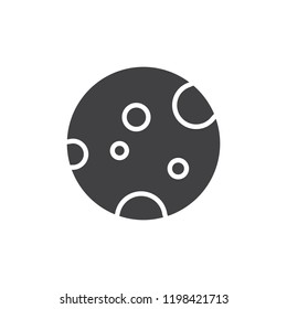 Moon planet vector icon. filled flat sign for mobile concept and web design. Planet solid icon. Symbol, logo illustration. Pixel perfect vector graphics
