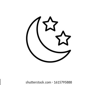 Moon premium line icon. Simple high quality pictogram. Modern outline style icons. Stroke vector illustration on a white background. 