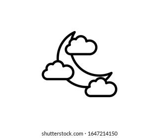 Moon premium line icon. Simple high quality pictogram. Modern outline style icons. Stroke vector illustration on a white background. 