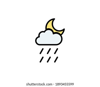 Moon premium line icon. Simple high quality pictogram. Modern outline style icons. Stroke vector illustration on a white background. 