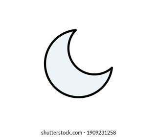 Moon premium line icon. Simple high quality pictogram. Modern outline style icons. Stroke vector illustration on a white background. 