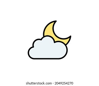 Moon premium line icon. Simple high quality pictogram. Modern outline style icons. Stroke vector illustration on a white background. 
