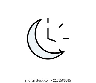 Moon premium line icon. Simple high quality pictogram. Modern outline style icons. Stroke vector illustration on a white background. 