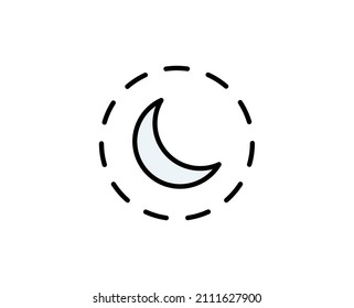 Moon premium line icon. Simple high quality pictogram. Modern outline style icons. Stroke vector illustration on a white background. 