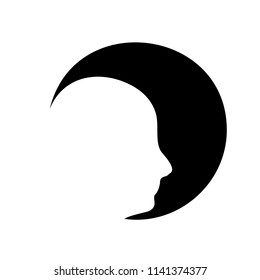 the moon with a profile face