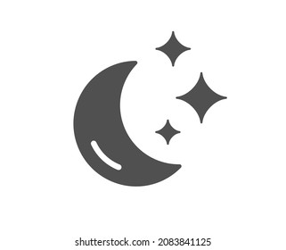 Moon quality icon. Sleep rest sign. Night lunar symbol. Classic flat style. Quality design element. Simple moon icon. Vector