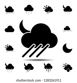 moon, rain, cloud icon. Simple glyph vector of weather set for UI and UX, website or mobile application