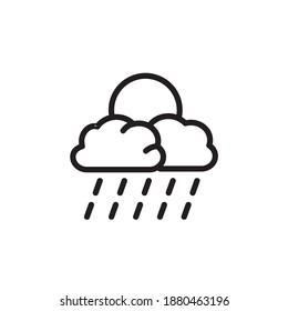 Moon and rain cloud icon. Weather and seasons icons, outline style. Vector