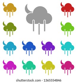 moon, rain, cloud multi color icon. Simple glyph, flat vector of Weather icons for UI and UX, website or mobile application