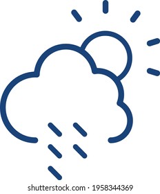 moon rain icon. blue moon and rain icon