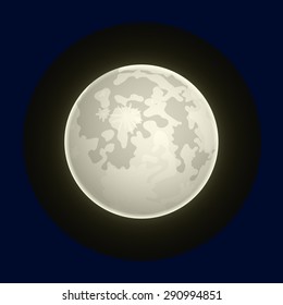 Moon realistic icon with stars vector