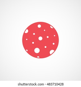 Moon Red Flat Icon On White Background