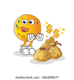 moon refuse money illustration. character vector