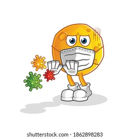 moon refuse viruses cartoon. cartoon mascot vector