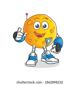 moon robot character. cartoon mascot vector