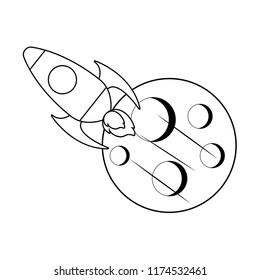 moon and rocket design