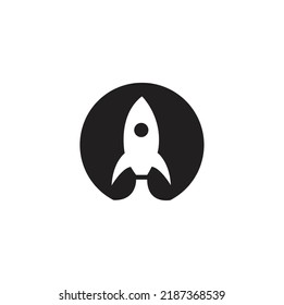 Moon and rocket logo design 