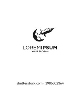 Modemrakete, Silhouette, Vektorsymbol