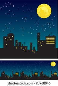 Moon and roofs