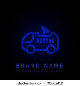 Moon rover blue chromium metallic logo