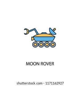 moon rover concept 2 colored line icon. Simple yellow and blue element illustration. moon rover concept outline symbol design from space exploration set