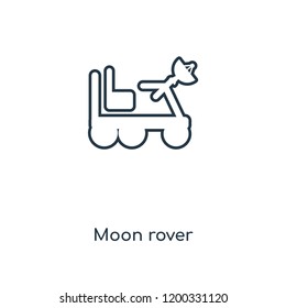 Moon rover concept line icon. Linear Moon rover concept outline symbol design. This simple element illustration can be used for web and mobile UI/UX.