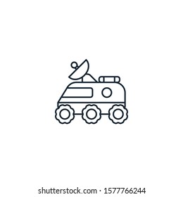moon rover creative icon. line illustration. From Space Exploration icons collection. Isolated moon rover sign on white background