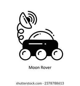 Moon Rover doodle Icon Design illustration. Space Symbol on White background EPS 10 File