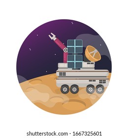 Moon rover flat illustration. Vector.