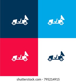 Moon rover four color material and minimal icon logo set in red and blue