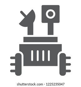 Moon rover glyph icon, space and exploration, space rover sign, vector graphics, a solid pattern on a white background, eps 10.