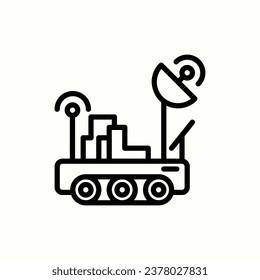 icono del rover luna, icono aislado en fondo claro, perfecto para sitio web, blog, logotipo, diseño gráfico, medios sociales, interfaz de usuario, aplicación móvil