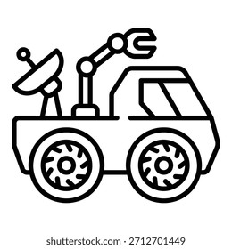 Icono de Moon rover como vehículo de exploración lunar o planetaria