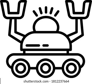 Moon rover icon. Outline moon rover vector icon for web design isolated on white background