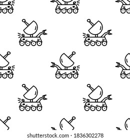 Moon rover icon. Outline moon rover vector icon for web design isolated on white background