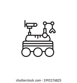 Moon rover icon. Outline moon rover vector icon for web design isolated on white background. Linear moon rover icon from Astronomy collection. line moon rover icon on white background. 