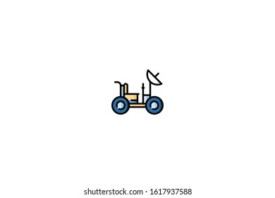 Moon rover  icon in trendy flat style isolated on white background vector illustration